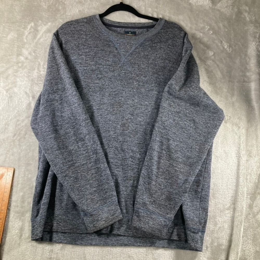 Womens XL Crewneck Sweatshirt Heathered Gray Pullover V-Stitch